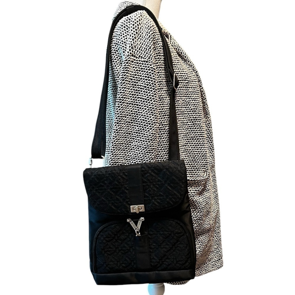 TRAVELON UNISEX BLACK TRAVEL SHOULDER BAG PURSE EXCELLENT CONDITION